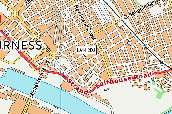 LA14 2DJ map - OS VectorMap District (Ordnance Survey)