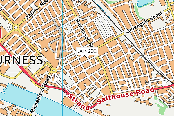LA14 2DQ map - OS VectorMap District (Ordnance Survey)