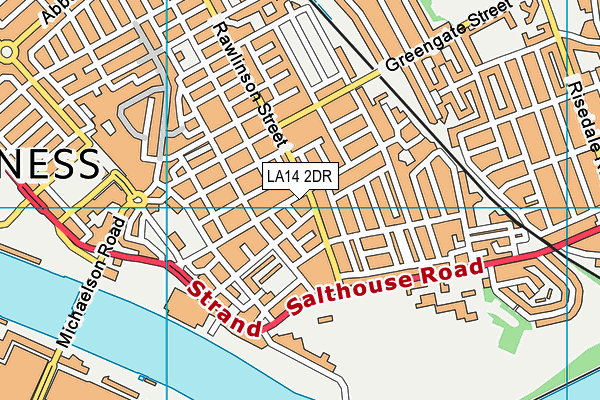 LA14 2DR map - OS VectorMap District (Ordnance Survey)