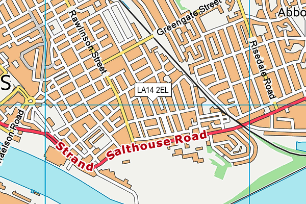 LA14 2EL map - OS VectorMap District (Ordnance Survey)