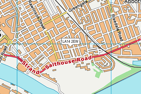 LA14 2EW map - OS VectorMap District (Ordnance Survey)