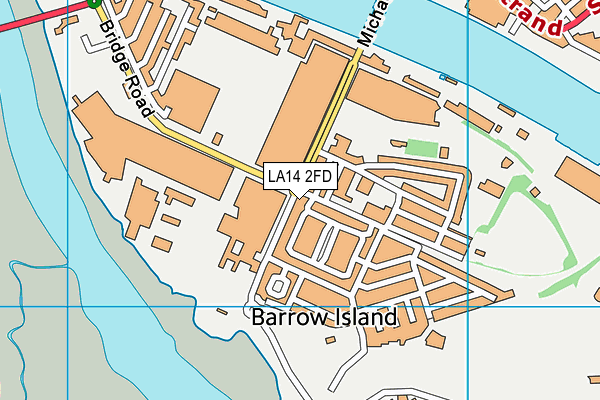 LA14 2FD map - OS VectorMap District (Ordnance Survey)