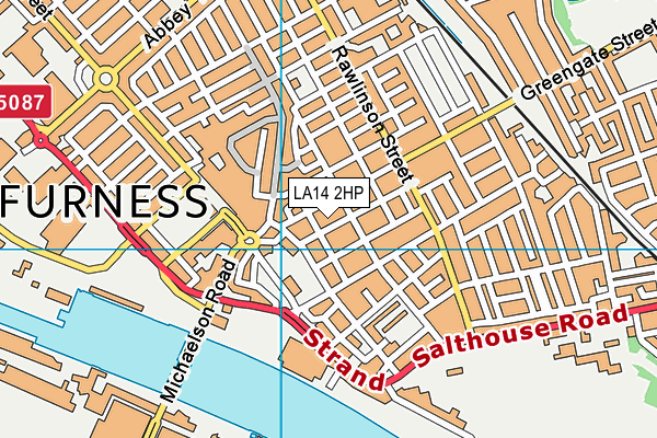 LA14 2HP map - OS VectorMap District (Ordnance Survey)