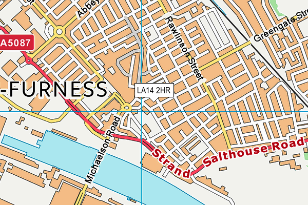LA14 2HR map - OS VectorMap District (Ordnance Survey)