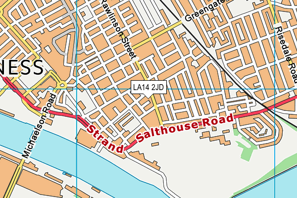 LA14 2JD map - OS VectorMap District (Ordnance Survey)