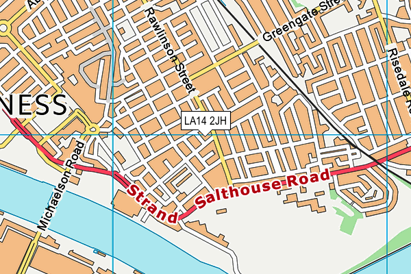 LA14 2JH map - OS VectorMap District (Ordnance Survey)