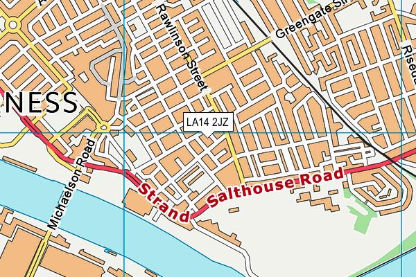 LA14 2JZ map - OS VectorMap District (Ordnance Survey)