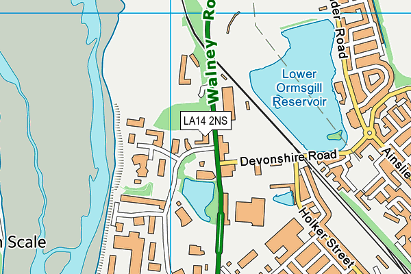 LA14 2NS map - OS VectorMap District (Ordnance Survey)