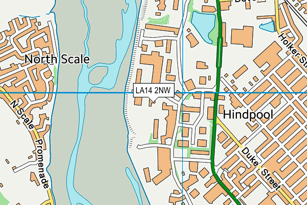 LA14 2NW map - OS VectorMap District (Ordnance Survey)