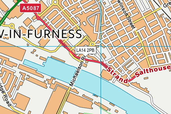 LA14 2PB map - OS VectorMap District (Ordnance Survey)