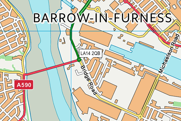 LA14 2QB map - OS VectorMap District (Ordnance Survey)