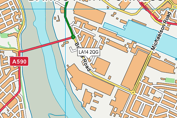 LA14 2QG map - OS VectorMap District (Ordnance Survey)