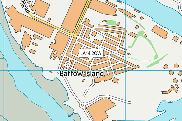 LA14 2QW map - OS VectorMap District (Ordnance Survey)