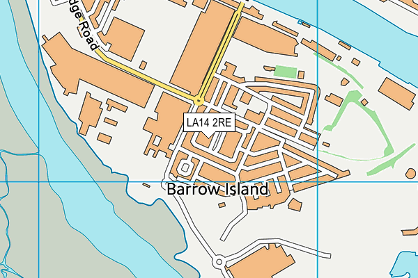 LA14 2RE map - OS VectorMap District (Ordnance Survey)