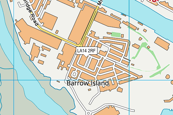 LA14 2RF map - OS VectorMap District (Ordnance Survey)