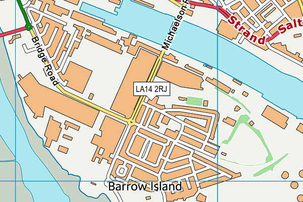 LA14 2RJ map - OS VectorMap District (Ordnance Survey)