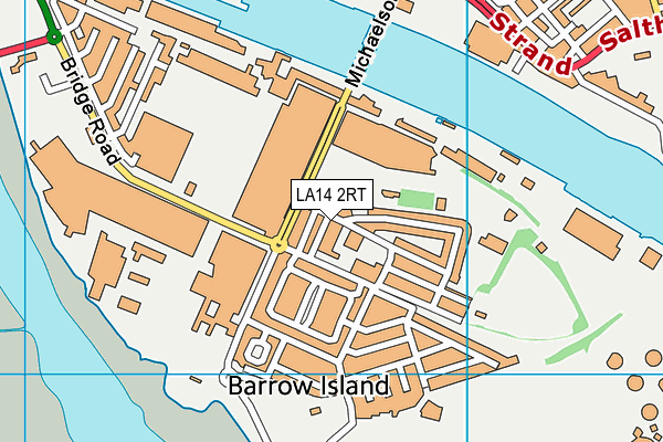 LA14 2RT map - OS VectorMap District (Ordnance Survey)
