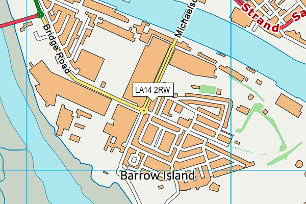 LA14 2RW map - OS VectorMap District (Ordnance Survey)