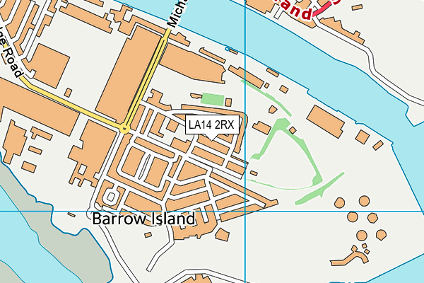 LA14 2RX map - OS VectorMap District (Ordnance Survey)