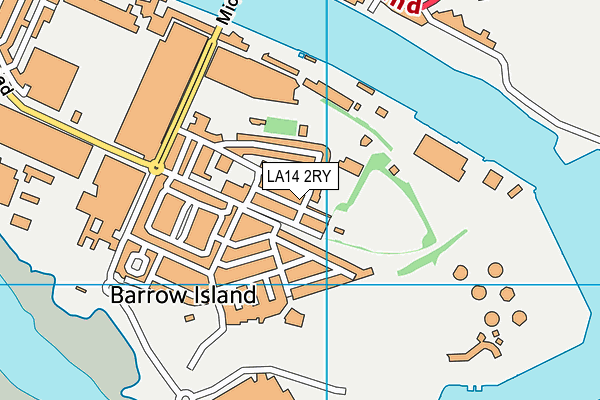 LA14 2RY map - OS VectorMap District (Ordnance Survey)