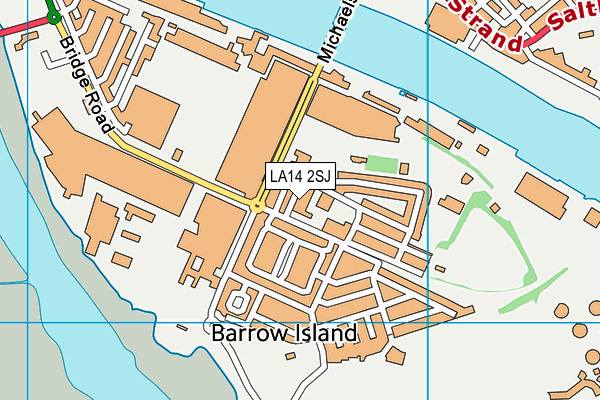 LA14 2SJ map - OS VectorMap District (Ordnance Survey)