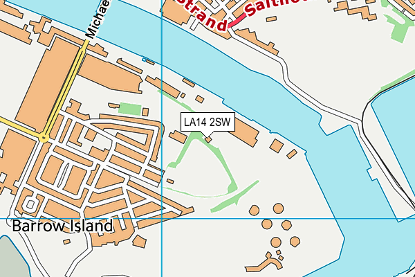 LA14 2SW map - OS VectorMap District (Ordnance Survey)