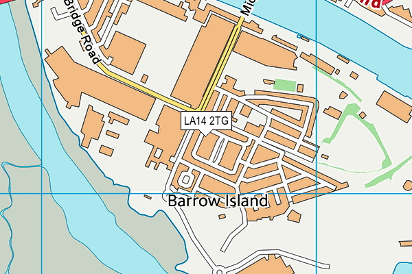 LA14 2TG map - OS VectorMap District (Ordnance Survey)