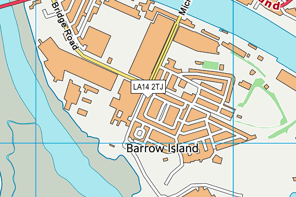 LA14 2TJ map - OS VectorMap District (Ordnance Survey)