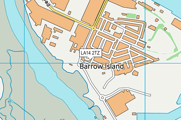 LA14 2TZ map - OS VectorMap District (Ordnance Survey)