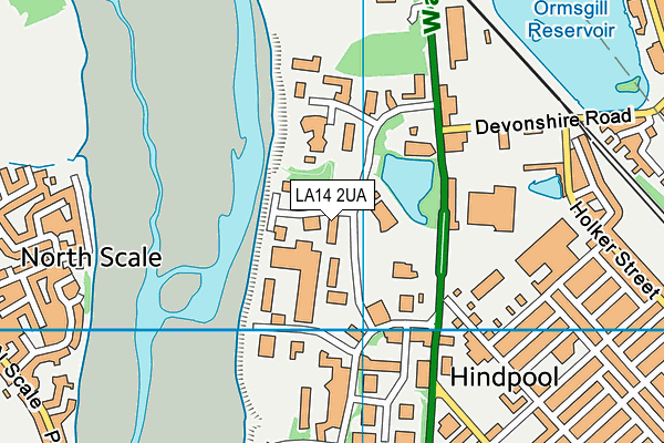 LA14 2UA map - OS VectorMap District (Ordnance Survey)