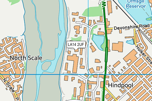 LA14 2UF map - OS VectorMap District (Ordnance Survey)