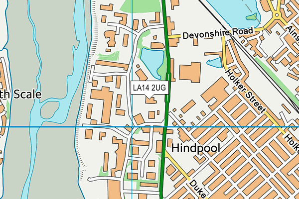 LA14 2UG map - OS VectorMap District (Ordnance Survey)