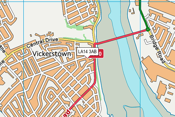 LA14 3AB map - OS VectorMap District (Ordnance Survey)