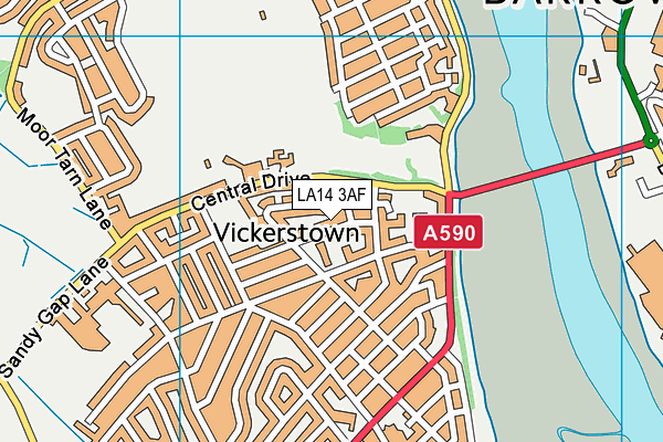 LA14 3AF map - OS VectorMap District (Ordnance Survey)