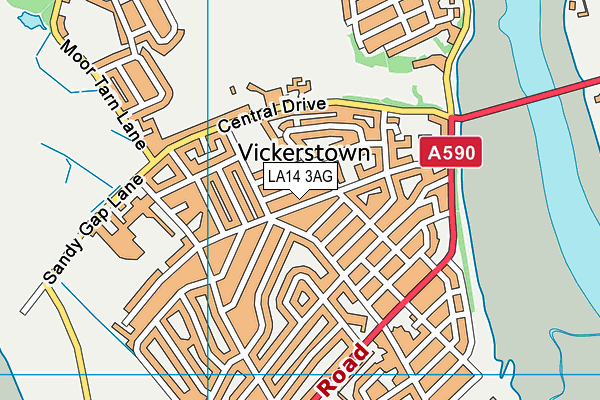 LA14 3AG map - OS VectorMap District (Ordnance Survey)