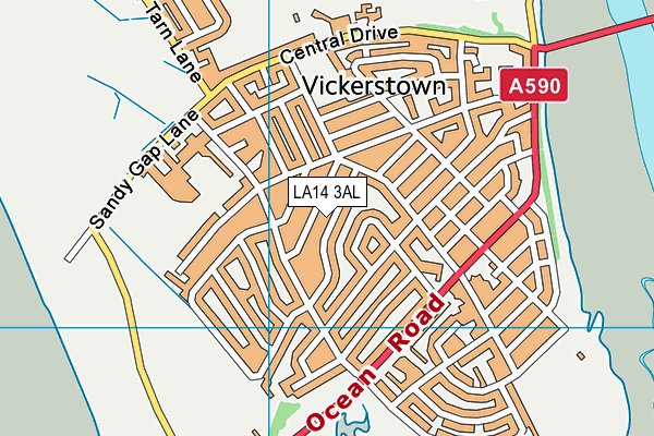 LA14 3AL map - OS VectorMap District (Ordnance Survey)