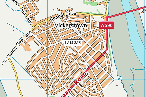 LA14 3AR map - OS VectorMap District (Ordnance Survey)