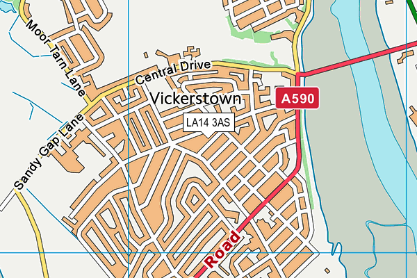 LA14 3AS map - OS VectorMap District (Ordnance Survey)