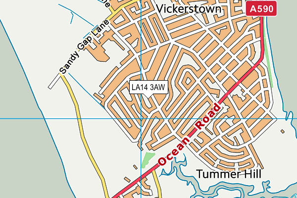 LA14 3AW map - OS VectorMap District (Ordnance Survey)