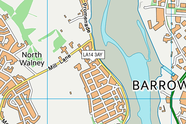 LA14 3AY map - OS VectorMap District (Ordnance Survey)