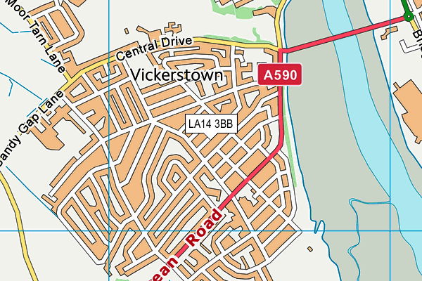 LA14 3BB map - OS VectorMap District (Ordnance Survey)