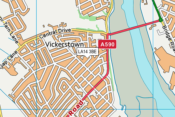 LA14 3BE map - OS VectorMap District (Ordnance Survey)