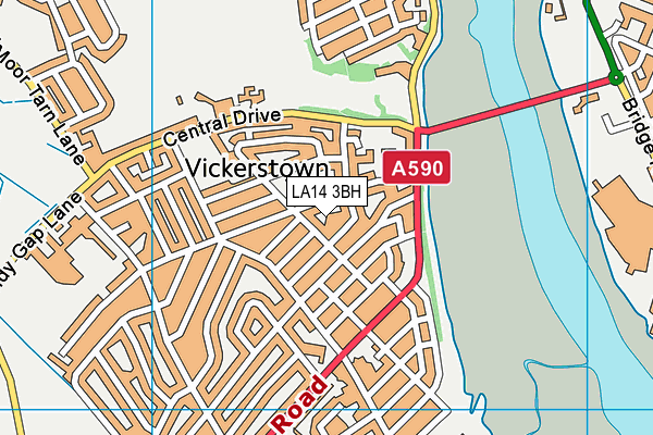 LA14 3BH map - OS VectorMap District (Ordnance Survey)
