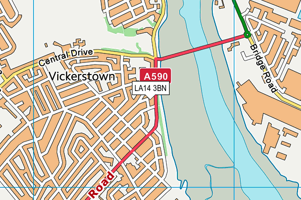 LA14 3BN map - OS VectorMap District (Ordnance Survey)