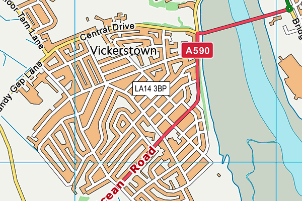 LA14 3BP map - OS VectorMap District (Ordnance Survey)