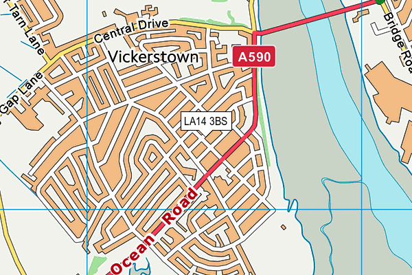 LA14 3BS map - OS VectorMap District (Ordnance Survey)