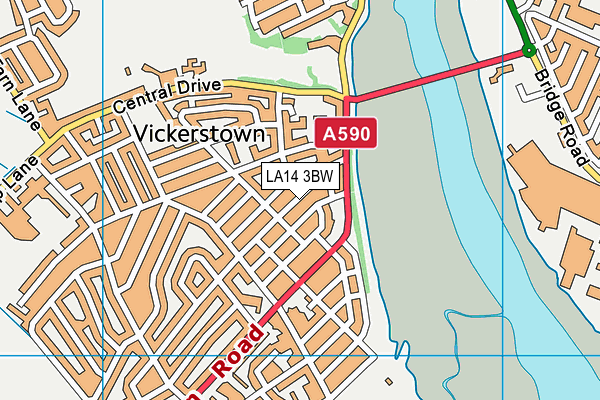 LA14 3BW map - OS VectorMap District (Ordnance Survey)