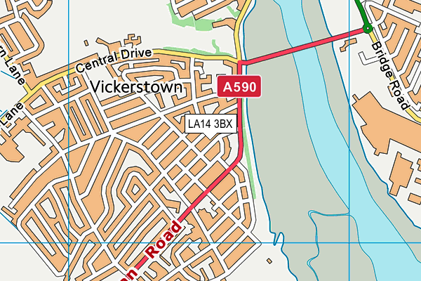 LA14 3BX map - OS VectorMap District (Ordnance Survey)