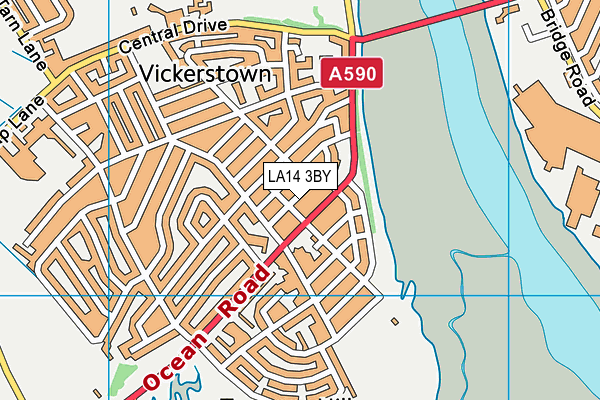 LA14 3BY map - OS VectorMap District (Ordnance Survey)