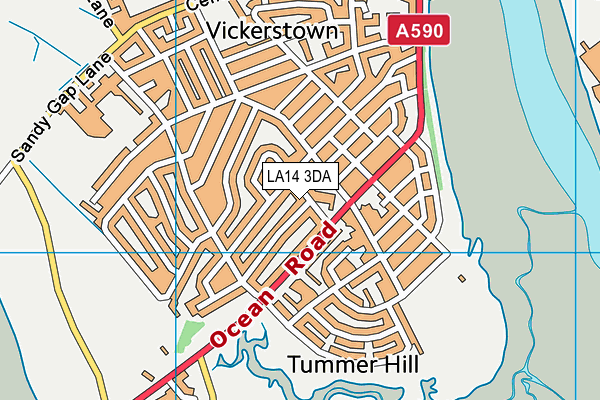 LA14 3DA map - OS VectorMap District (Ordnance Survey)